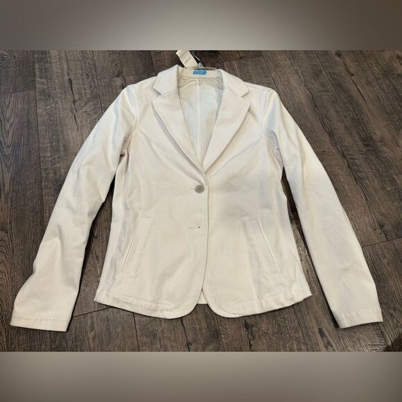 J McLaughlin White Blazer Tailored Fit Notched Lapels - Picture 1 of 3